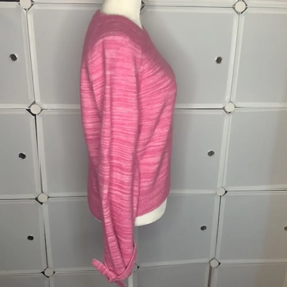 J.Crew Alpaca Blend Tie-sleeve Marled Pink Sweater Size Small
